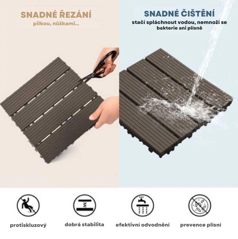 ConSys Plastové dlaždice z Polypropylénu 30x30x2 cm sada 10 kusů 8